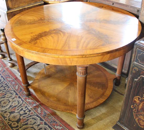 Belgian mahogany circular two-tier table